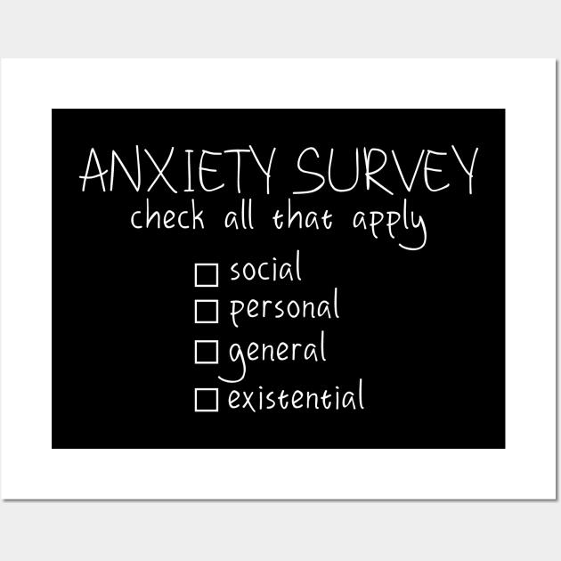 Anxiety Checklist (dark) Wall Art by nochi